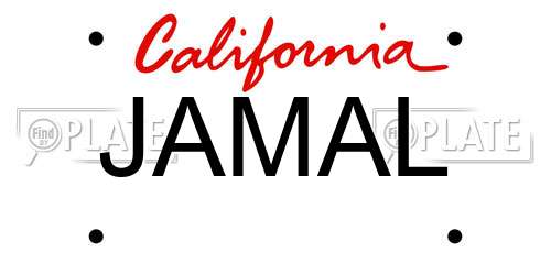 JAMAL California License Plate