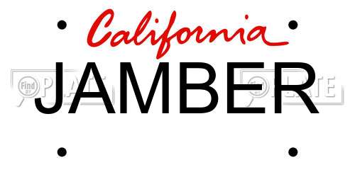 JAMBER California License Plate
