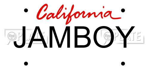 JAMBOY California License Plate