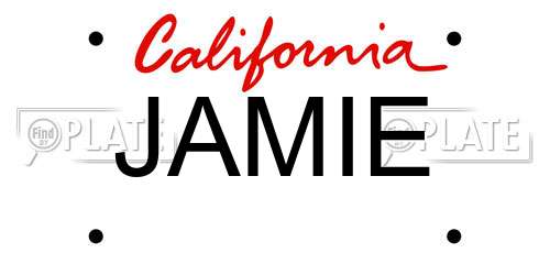 JAMIE California License Plate