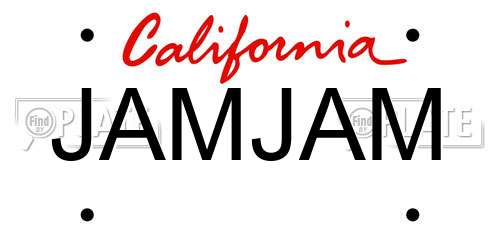 JAMJAM California License Plate