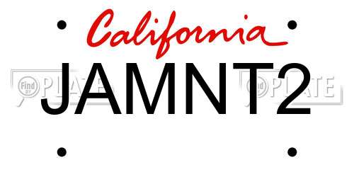 JAMNT2 California License Plate