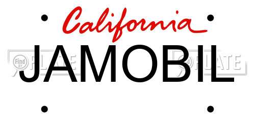 JAMOBIL California License Plate