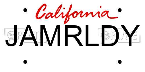 JAMRLDY California License Plate