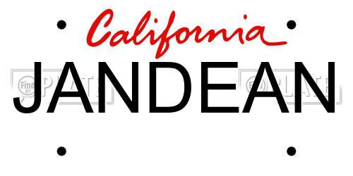 JANDEAN California License Plate