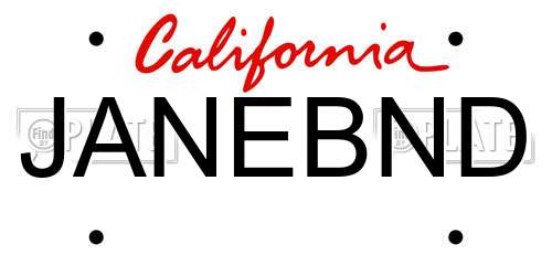 JANEBND California License Plate