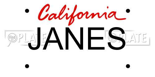 JANES California License Plate