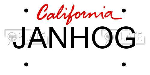 JANHOG California License Plate