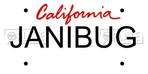JANIBUG California License Plate