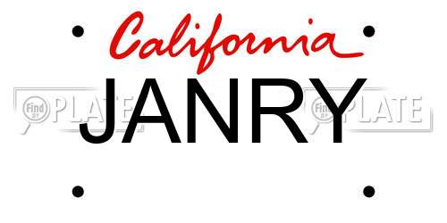 JANRY California License Plate