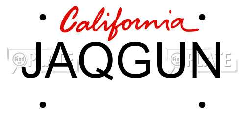 JAQGUN California License Plate