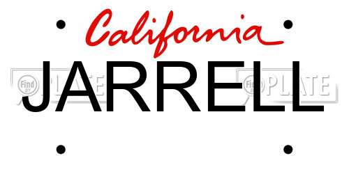 JARRELL California License Plate