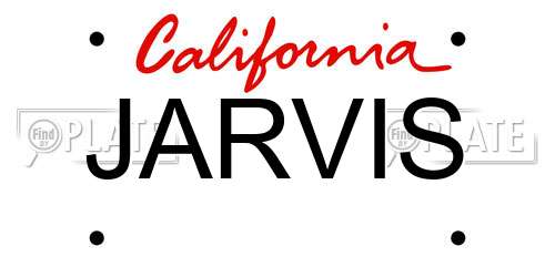 JARVIS California License Plate