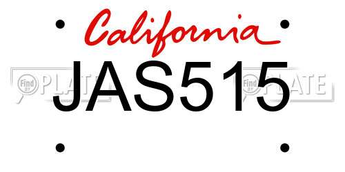 JAS515 California License Plate