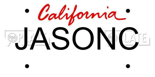 JASONC California License Plate