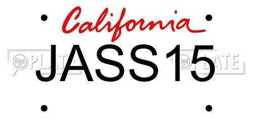 JASS15 California License Plate
