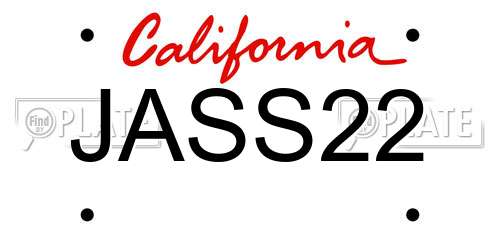 JASS22 California License Plate