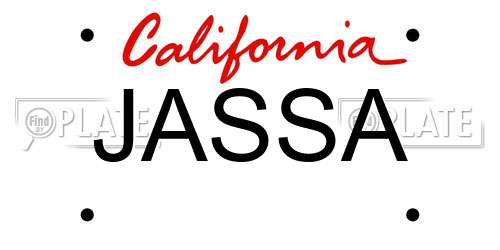 JASSA California License Plate