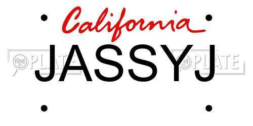 JASSYJ California License Plate