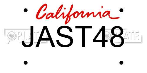 JAST48 California License Plate