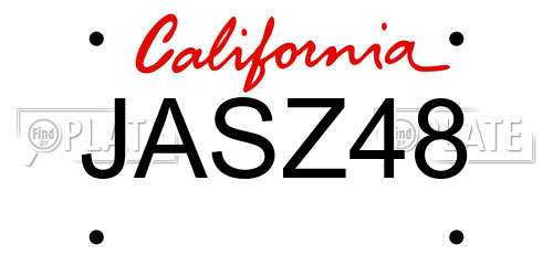 JASZ48 California License Plate