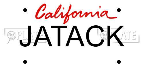JATACK California License Plate