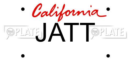 JATT license plate in CA state