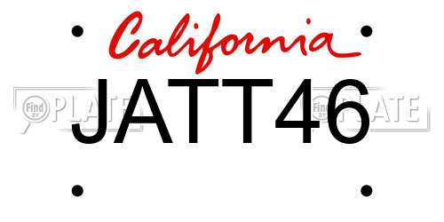 JATT46 California License Plate