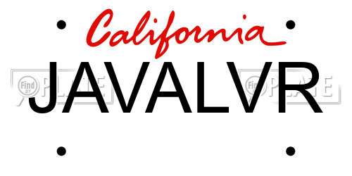 JAVALVR California License Plate