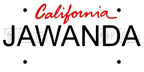 JAWANDA California License Plate