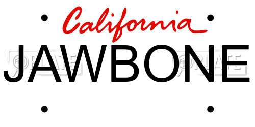 JAWBONE California License Plate