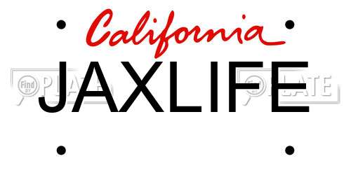 JAXLIFE California License Plate