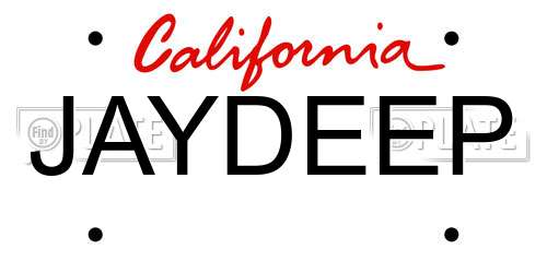 JAYDEEP California License Plate