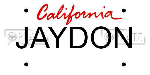 JAYDON California License Plate