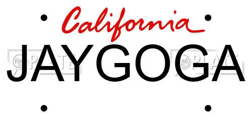 JAYGOGA California License Plate