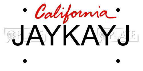 JAYKAYJ California License Plate