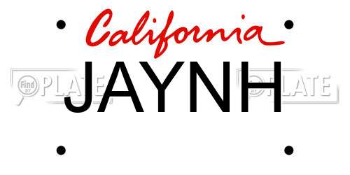JAYNH California License Plate