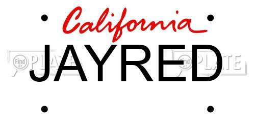 JAYRED California License Plate