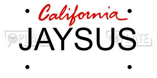 JAYSUS California License Plate