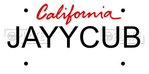 JAYYCUB California License Plate