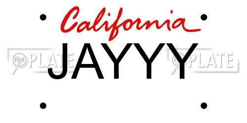 JAYYY California License Plate