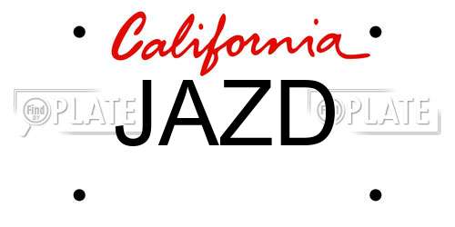 JAZD California License Plate