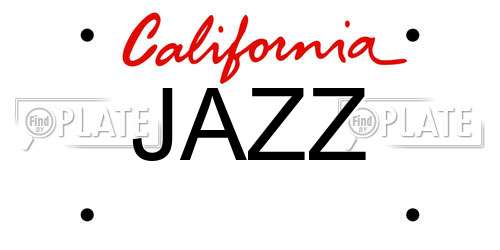 JAZZ California License Plate