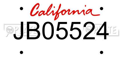 JB05524 California License Plate