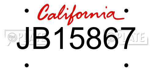 JB15867 California License Plate