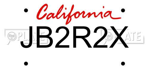 JB2R2X California License Plate