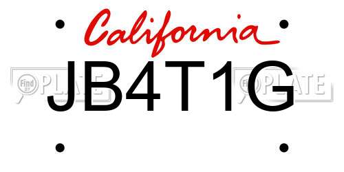 JB4T1G California License Plate