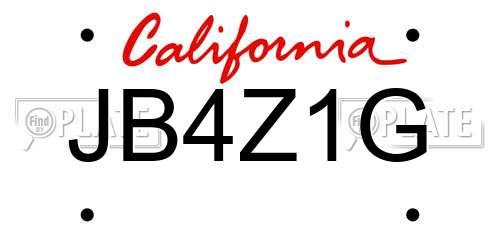 JB4Z1G California License Plate