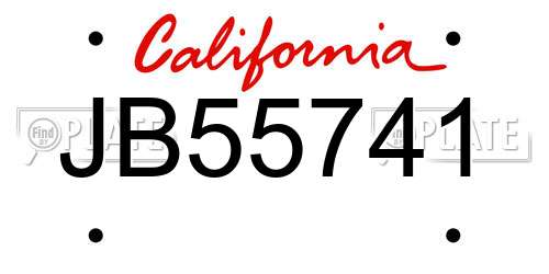 JB55741 California License Plate