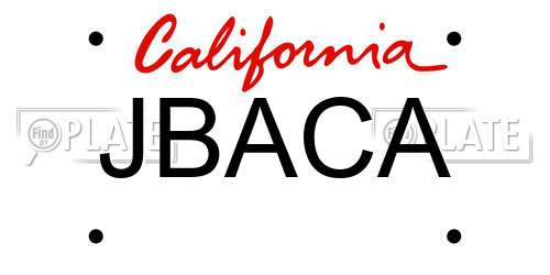JBACA California License Plate